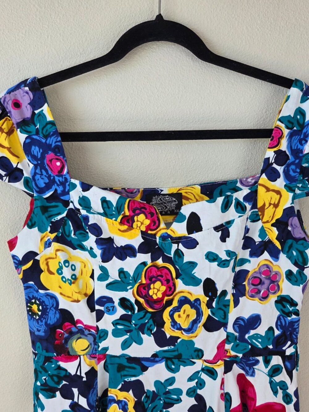 Hearts & Roses Retro Dress Plus Size 18 Bold Floral A-line Pin Up Rockabilly - Picture 2 of 11